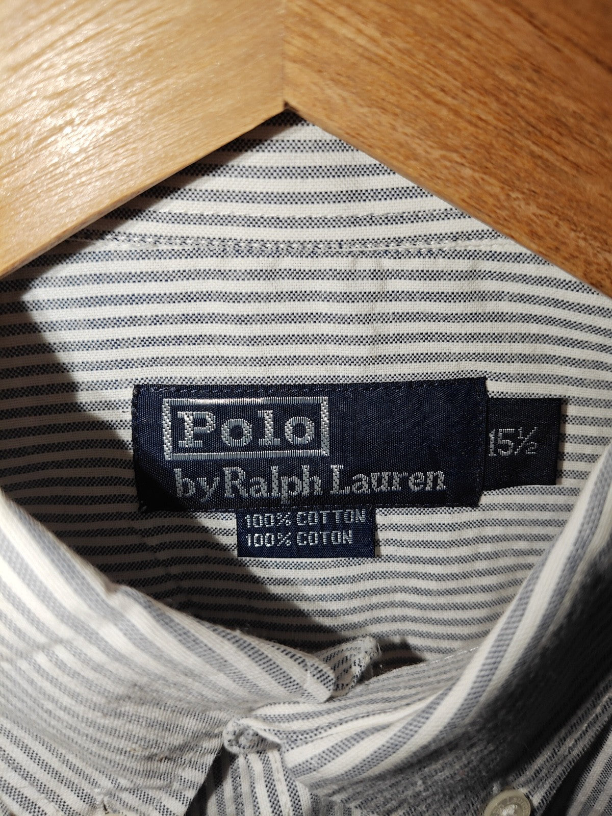 Polo Ralph Lauren Men’s Dress Shirt 15.5 (Approx S/M) Blue White Striped