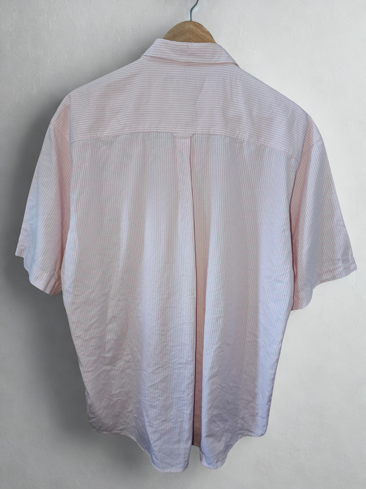 Polo by Ralph Lauren Men’s Short Sleeve Button-Down Shirt Pink/White Stripe