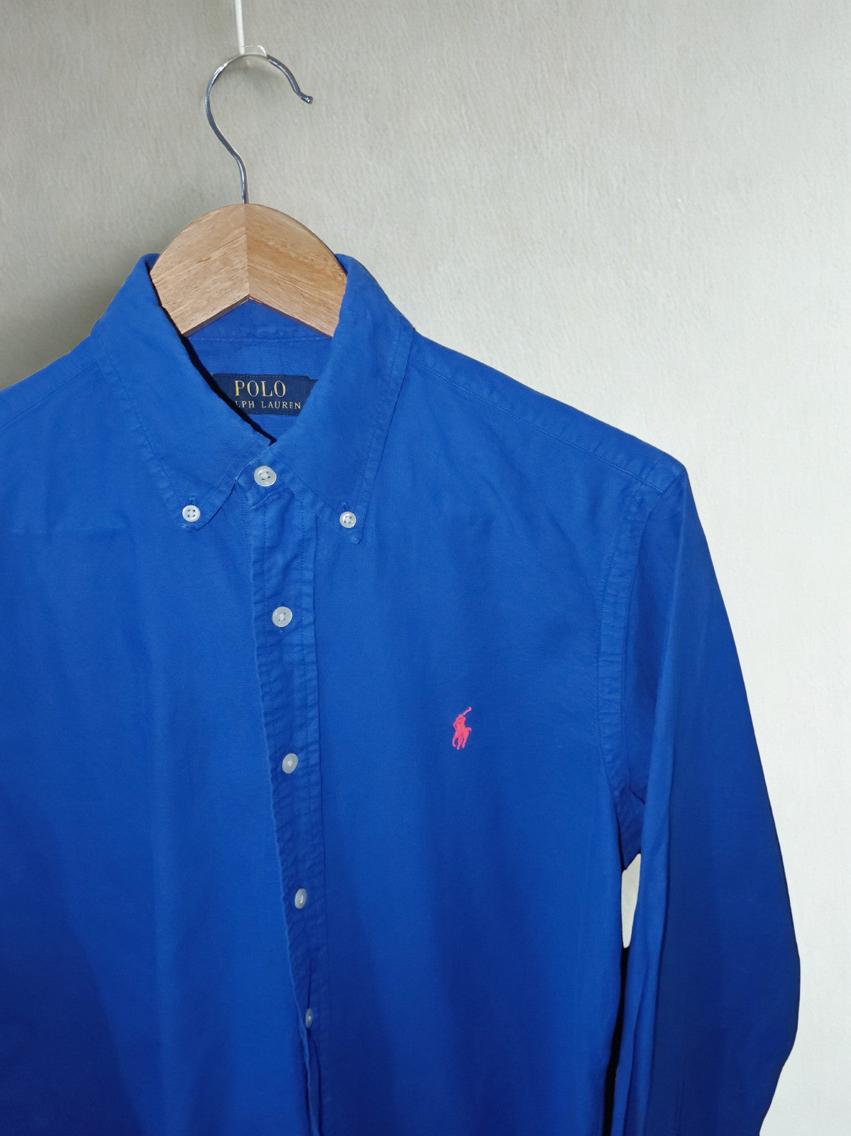 Polo Ralph Lauren Men’s Oxford Shirt Blue with Red Pony Logo Size Small S