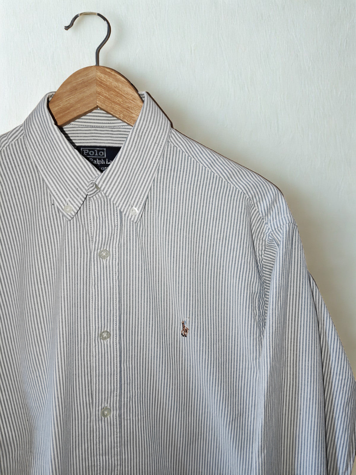 Polo Ralph Lauren Men’s Dress Shirt 15.5 (Approx S/M) Blue White Striped