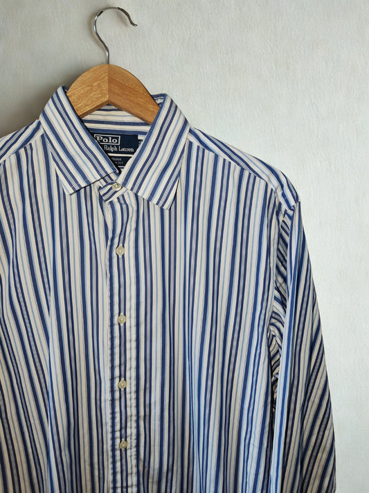 Polo by Ralph Lauren Durham Fit Striped Shirt Blue/White Size 16 ½ 34/35 M