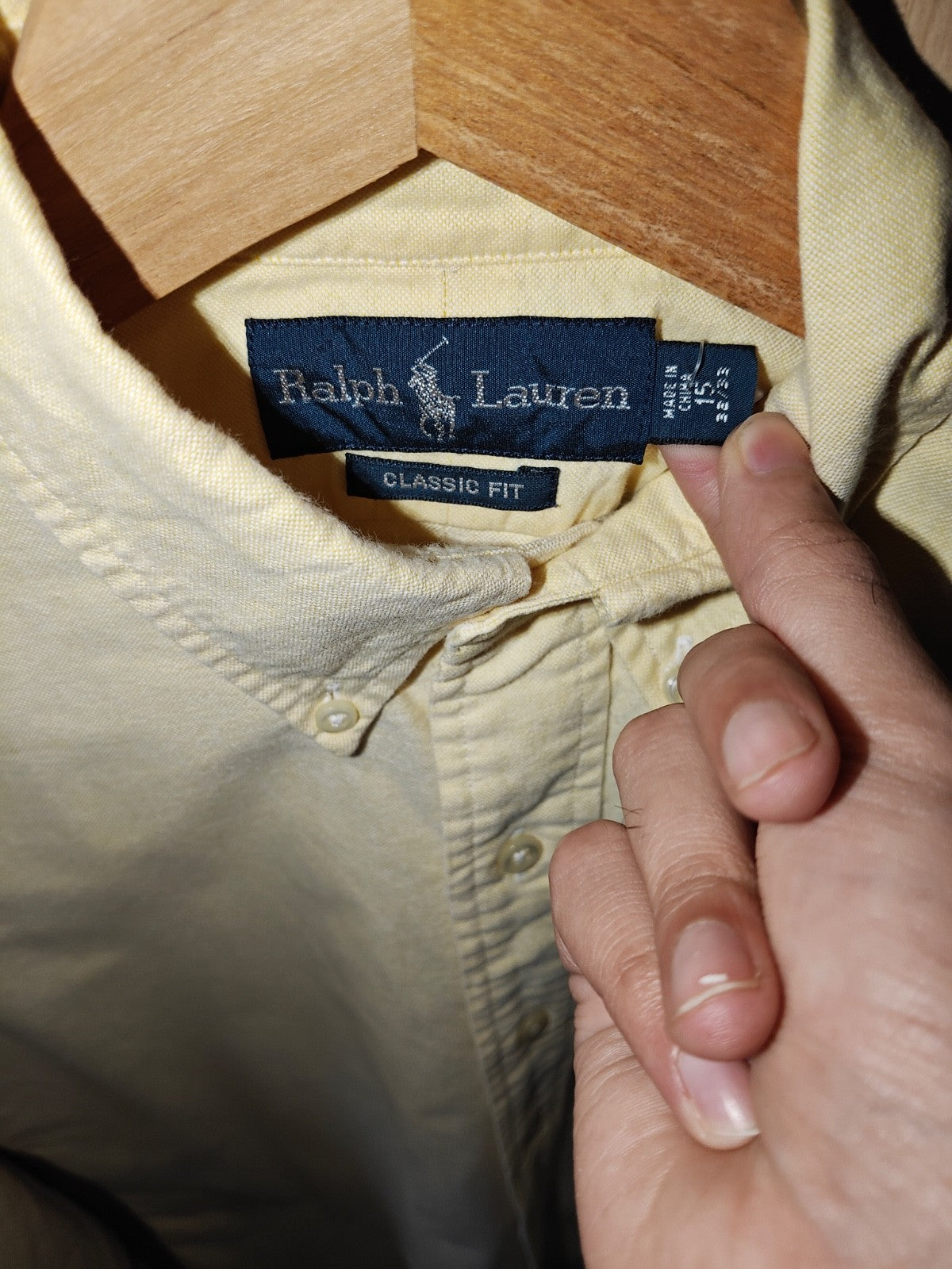 Ralph Lauren Classic Fit Oxford Shirt – Yellow (16.5 - 34/35) Large L