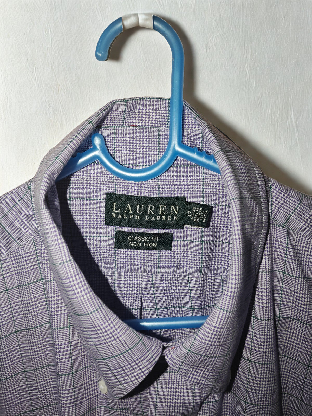 Lauren Ralph Lauren Men’s Shirt 17 34/35 XL Classic Fit Purple Plaid Check