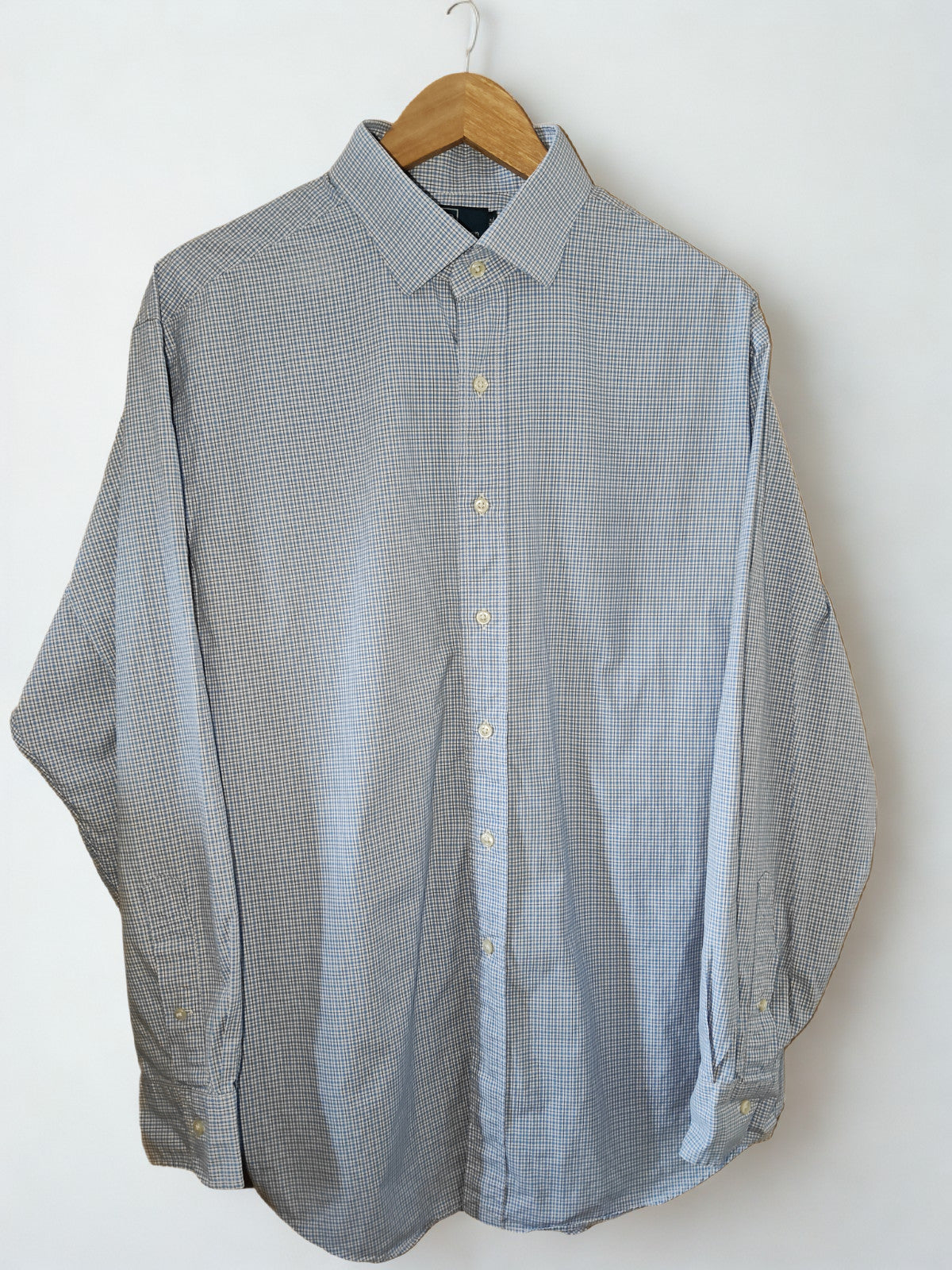 Polo Ralph Lauren Men’s Classic Fit Blue Micro-Check Shirt Size 16.5 (Approx