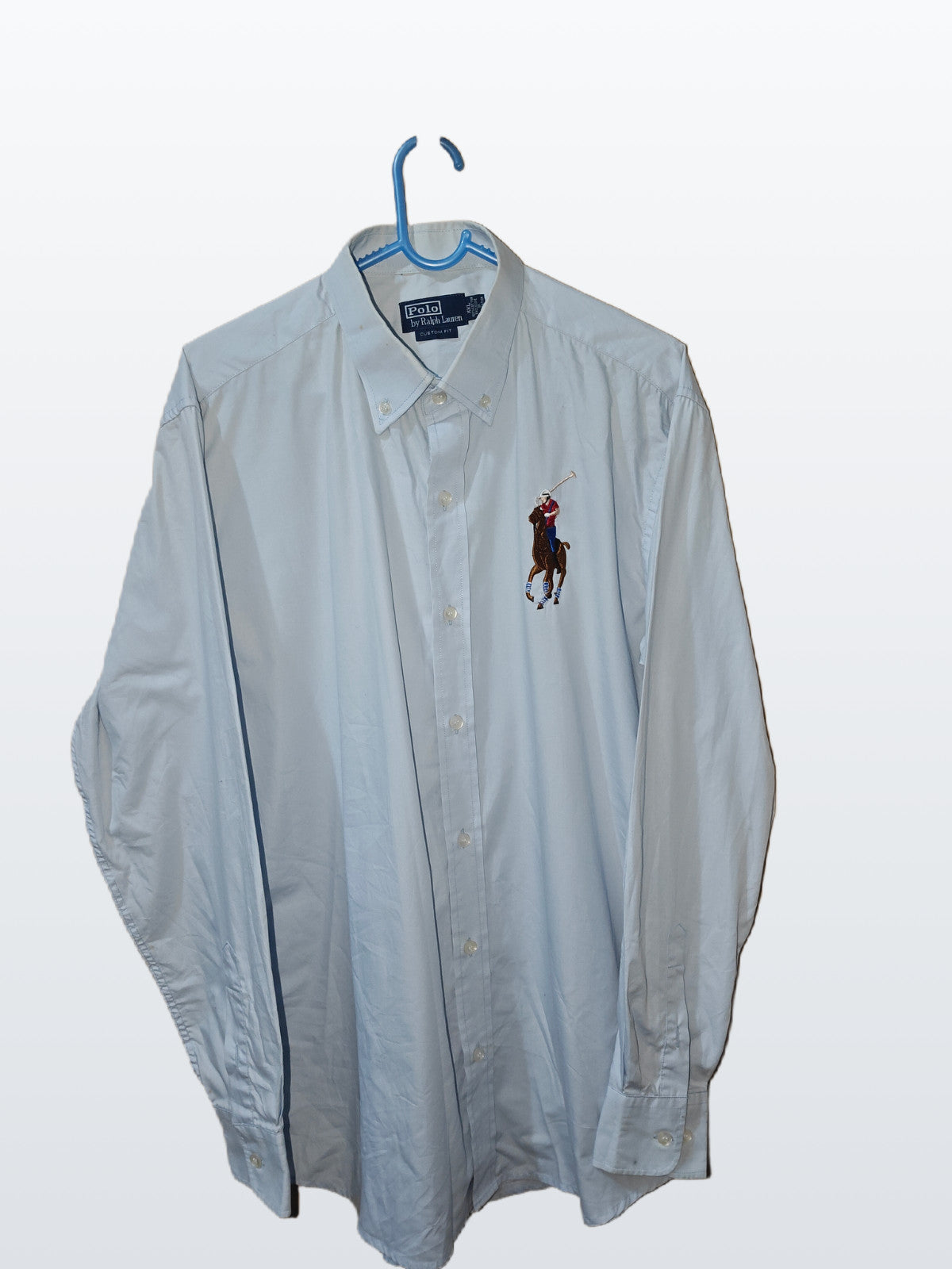 Polo Ralph Lauren Men’s Shirt XXL 2XL Custom Fit Big Pony Logo Light Blue