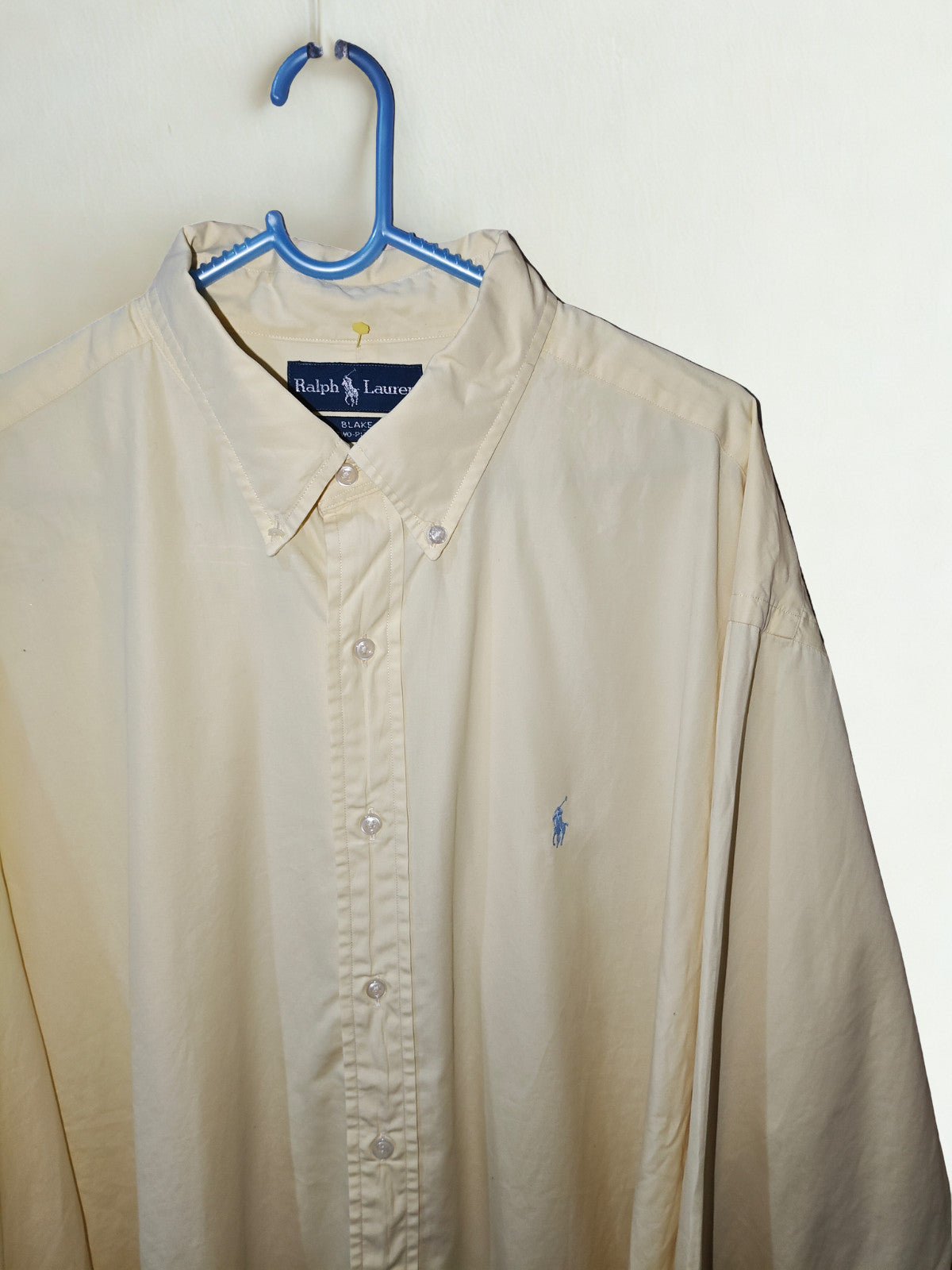 Ralph Lauren Blake Men’s XXL Yellow Button-Down Shirt 100% Cotton Long Sleeve