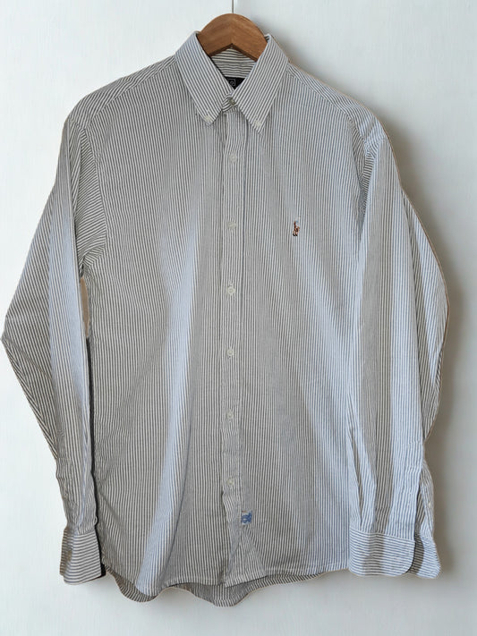 Polo Ralph Lauren Men’s Dress Shirt 15.5 (Approx S/M) Blue White Striped
