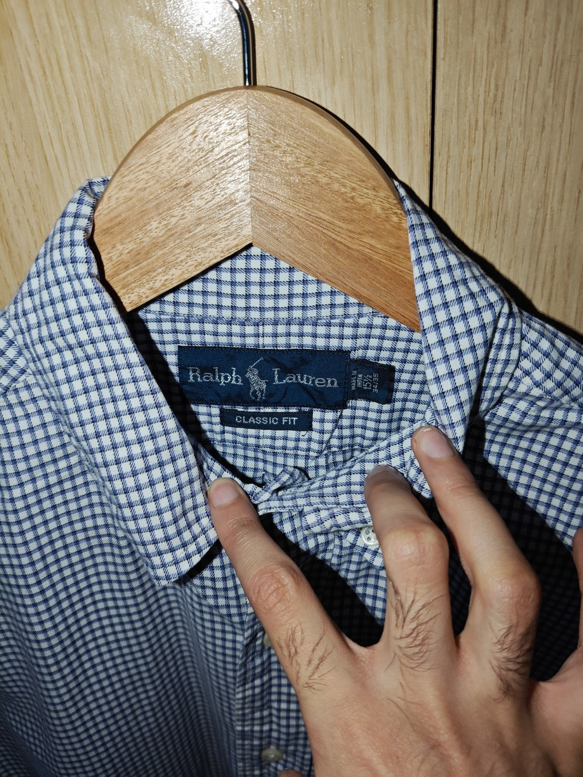 Polo Ralph Lauren Classic Fit Blue Micro-Check Shirt – Size 16.5 (XL)