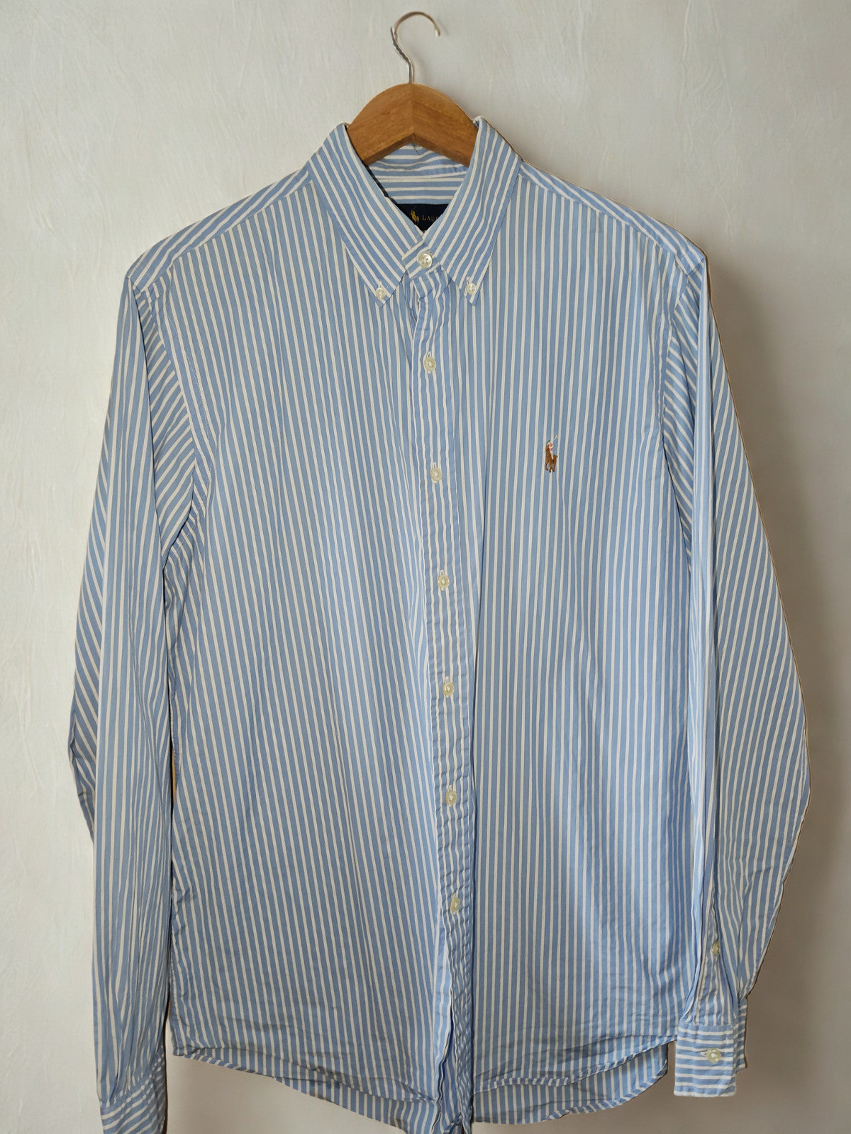 Ralph Lauren Classic Fit Blue &amp; White Striped Button-Down Shirt – Size L