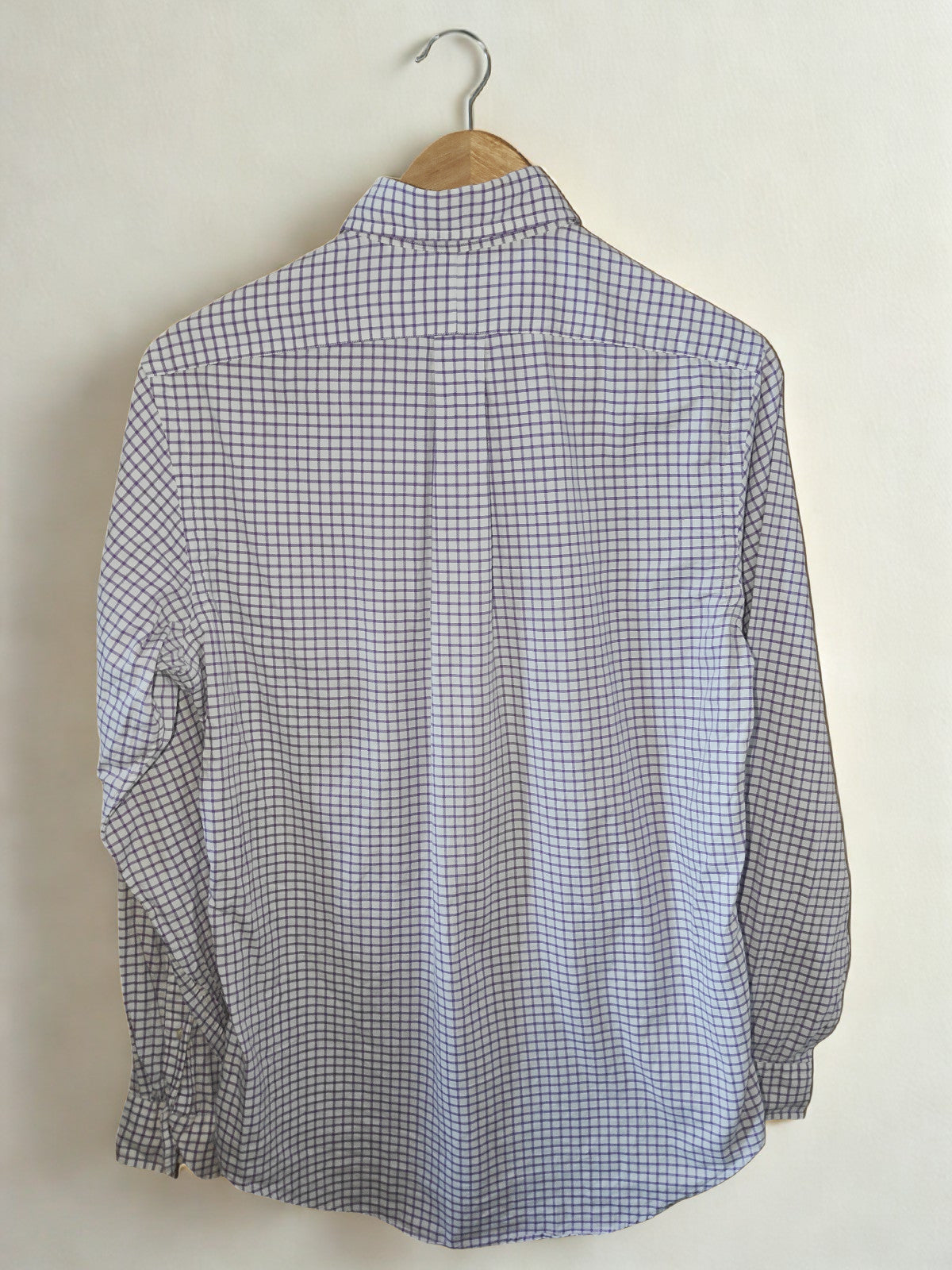 Ralph Lauren Men’s Button Down Shirt Purple White Check Long Sleeve Size S