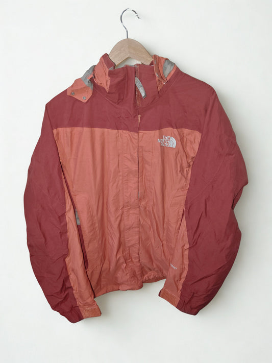 The North Face Women's L HyVent Waterproof Hooded Jacket Burnt Orange Rain Shell