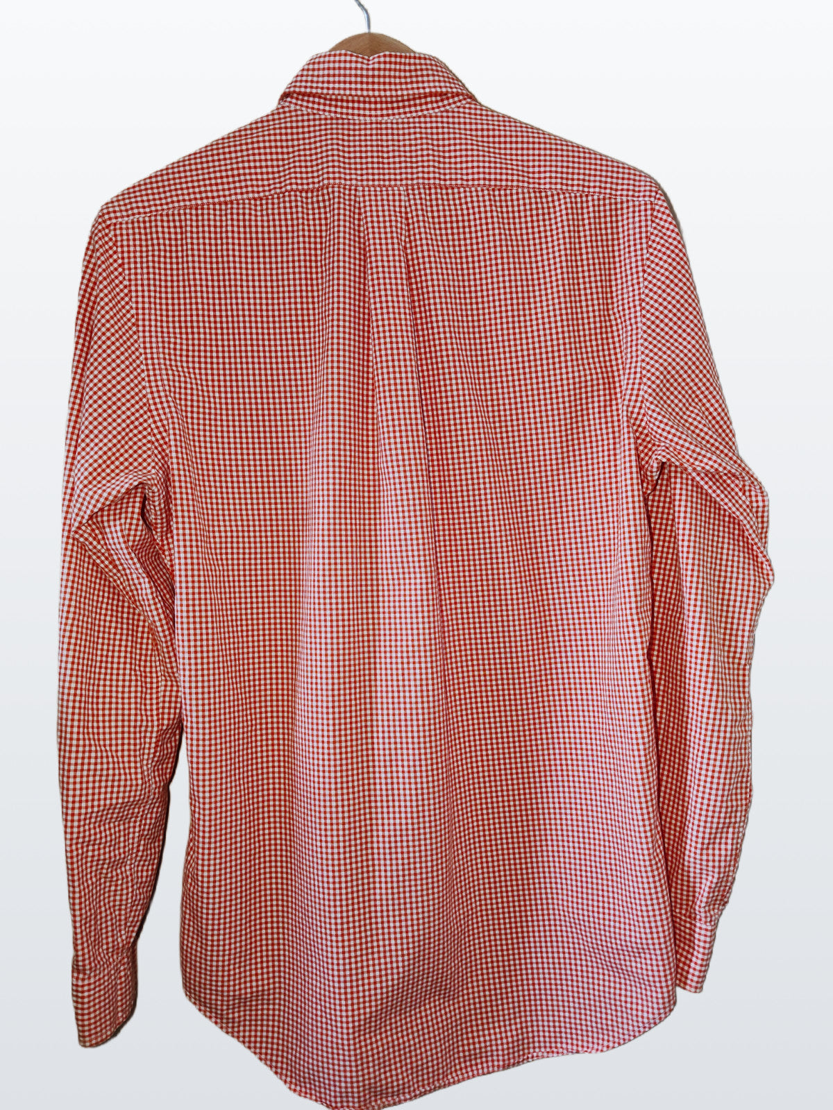 Ralph Lauren Men’s Small Red White Gingham Check Shirt Long Sleeve Cotton