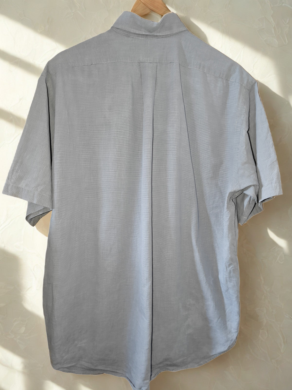Ralph Lauren Blaire Men’s L Grey Micro-Check Short Sleeve Button-Down Shirt