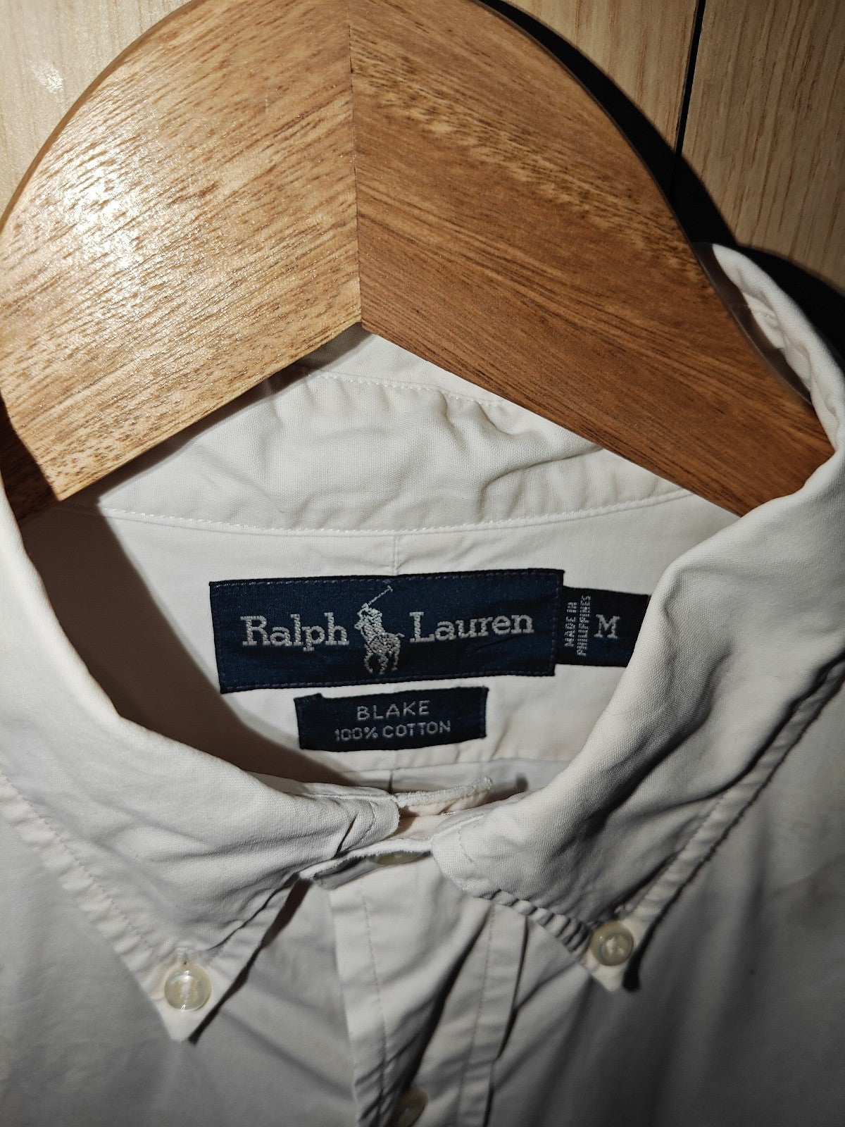 Ralph Lauren Blake Men’s Short Sleeve Button-Down Shirt White 100% Cotton Size