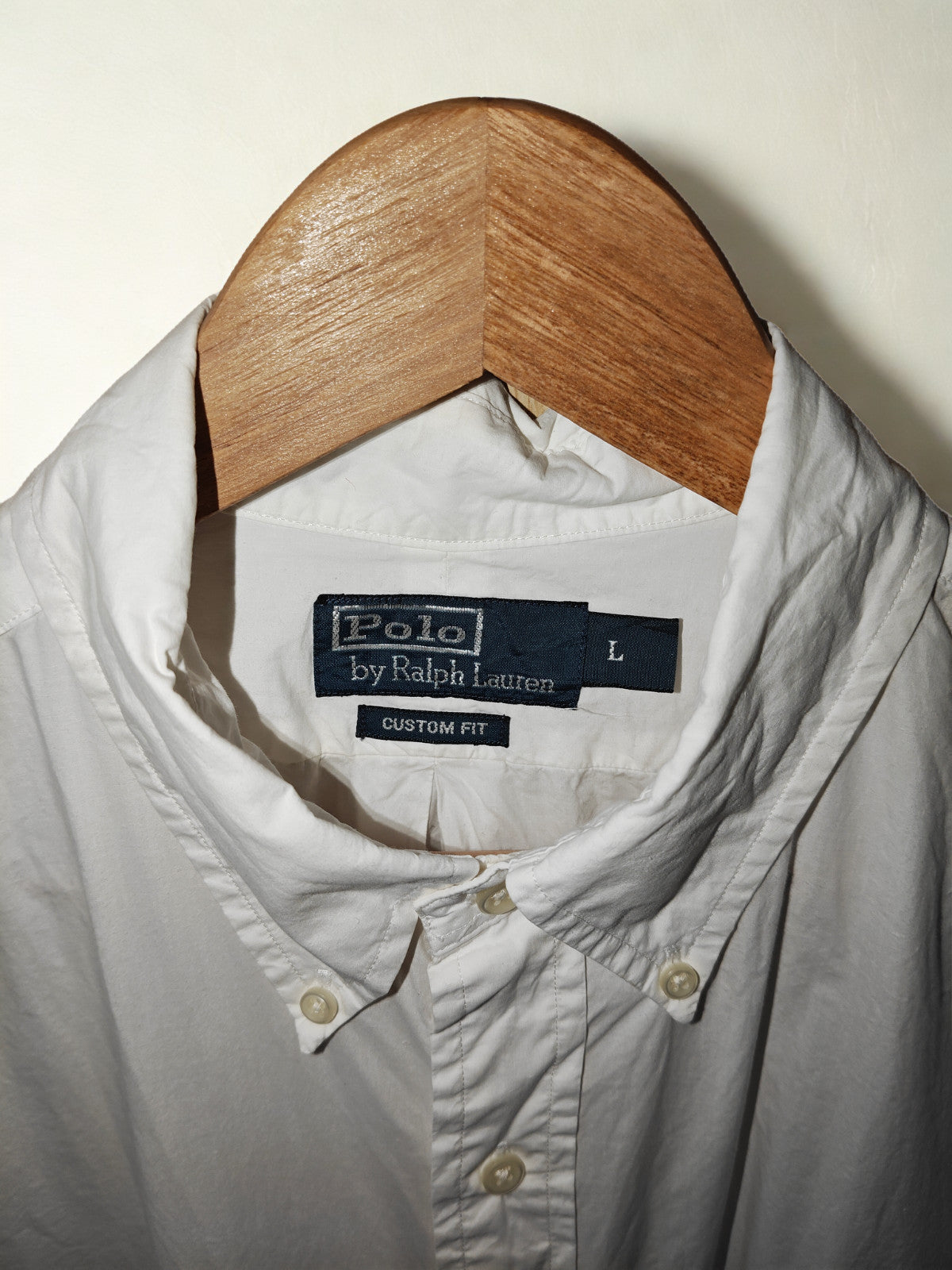 Polo Ralph Lauren White Custom Fit Oxford Shirt - Size L