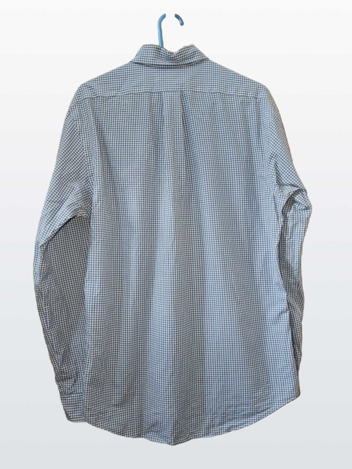 Ralph Lauren Men’s Shirt Medium M Custom Fit Blue White Gingham Long Sleeve