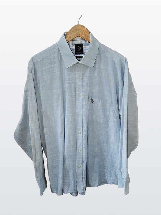 U.S. Polo Assn. Men’s Dress Shirt Light Blue Long Sleeve Regular Fit Size XL