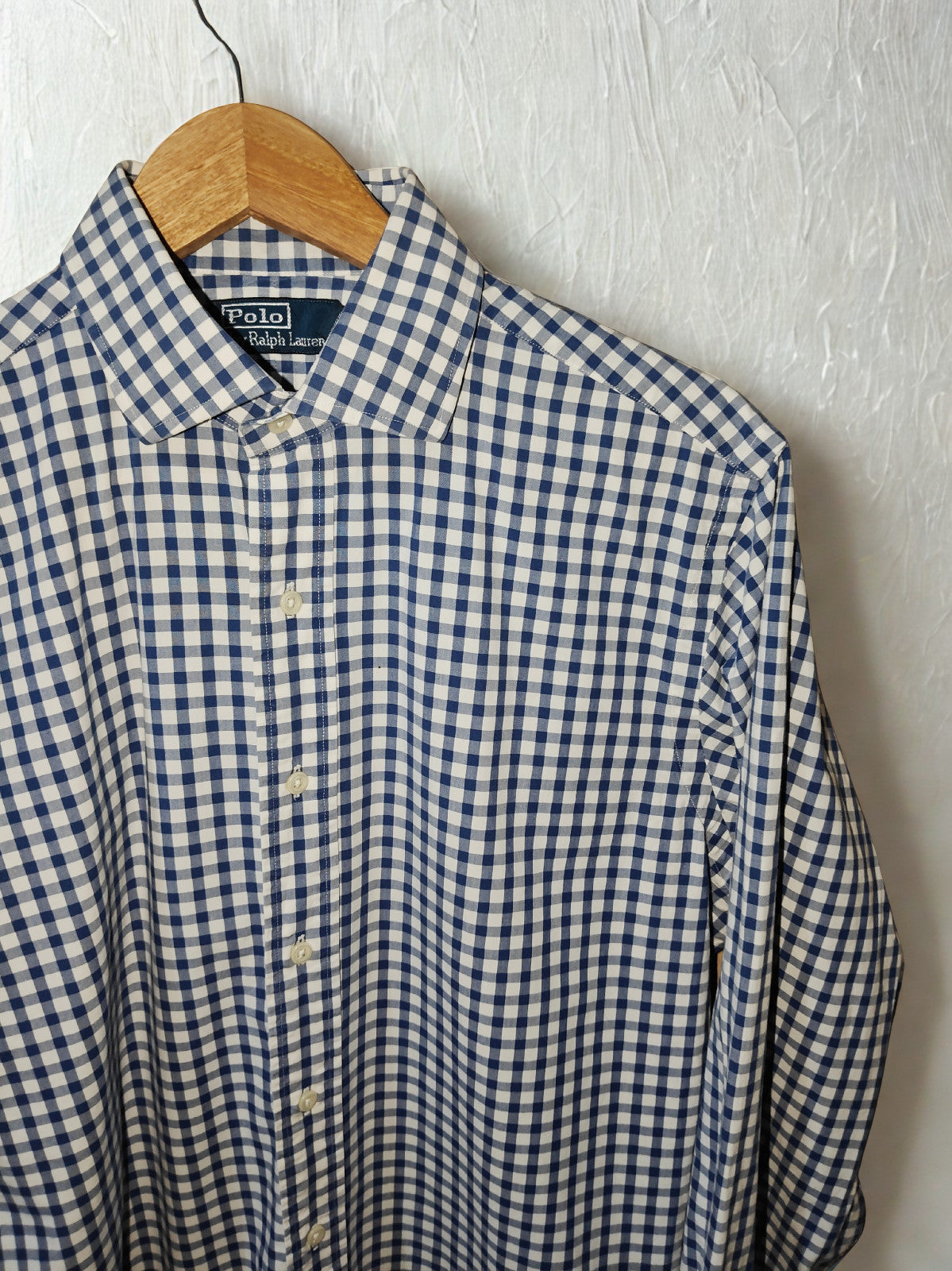 Polo Ralph Lauren Men’s  Blue Gingham Check Shirt – Size 16 34/35 (Large)