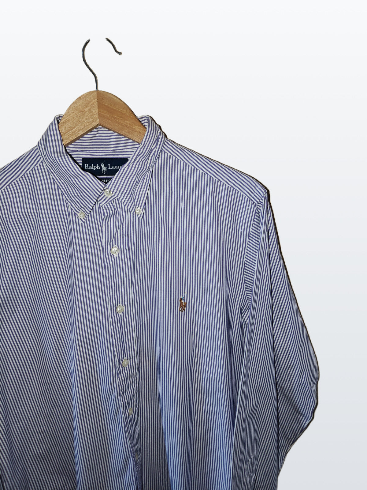 Ralph Lauren Classic Fit Striped Button-Down Shirt – Size 16 34/35 (Large)