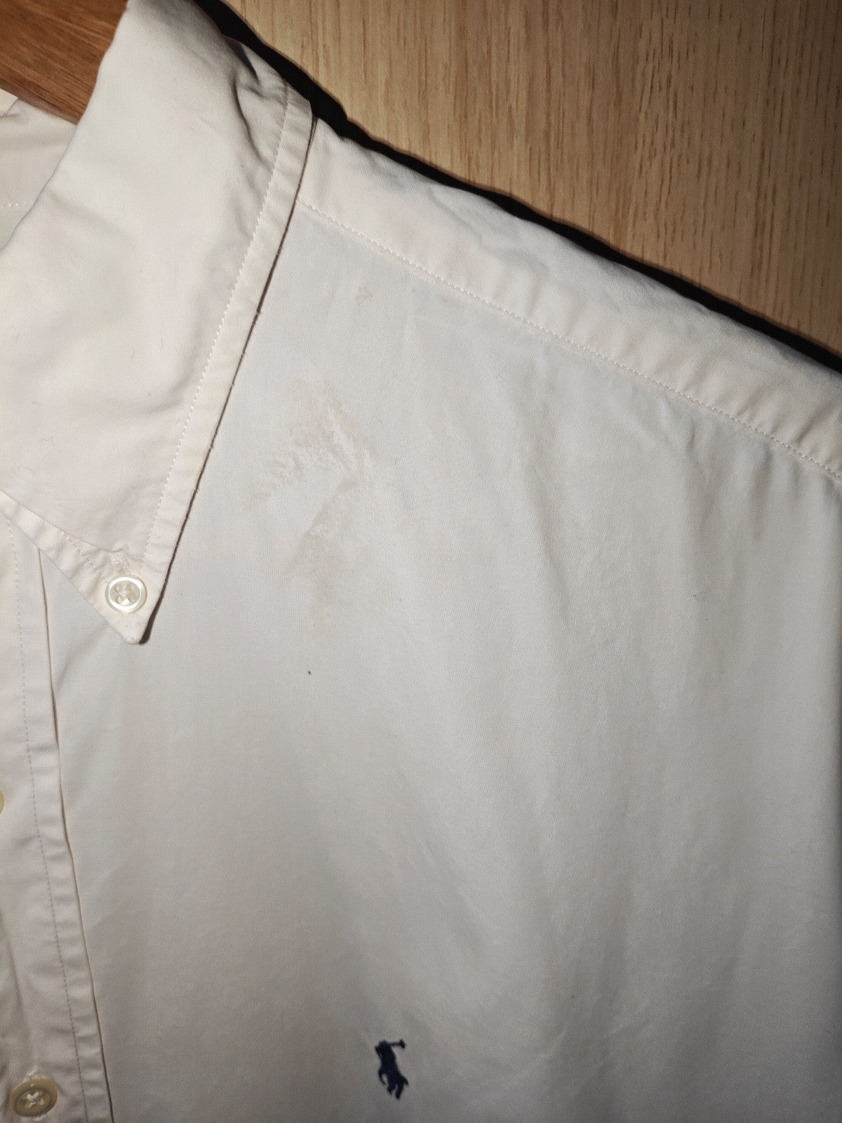 Ralph Lauren Blake Men’s Short Sleeve Button-Down Shirt White 100% Cotton Size