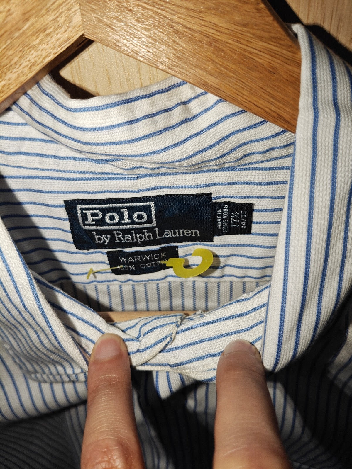 Polo Ralph Lauren Warwick Men’s Striped Shirt Blue/White Size 17.5 34/35 XL