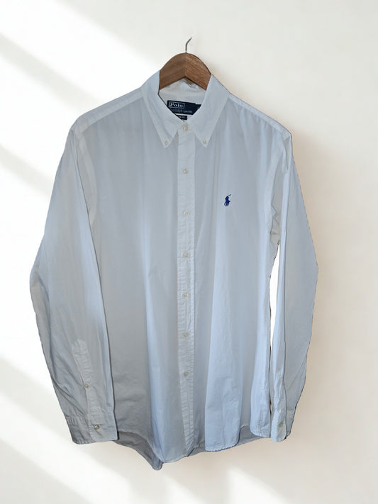Polo Ralph Lauren White Custom Fit Oxford Shirt - Size L