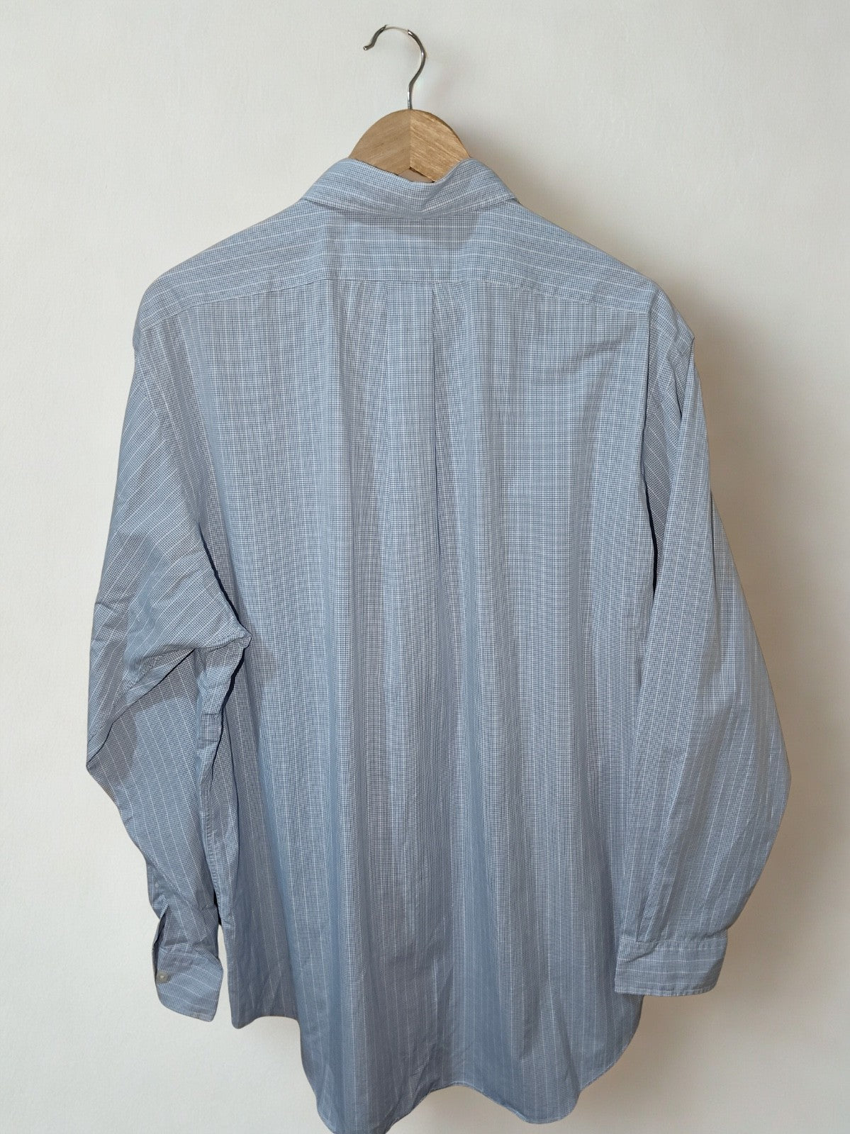Ralph Lauren Yarmouth 100% Cotton Shirt Blue Check Size 16.5 34/35 L