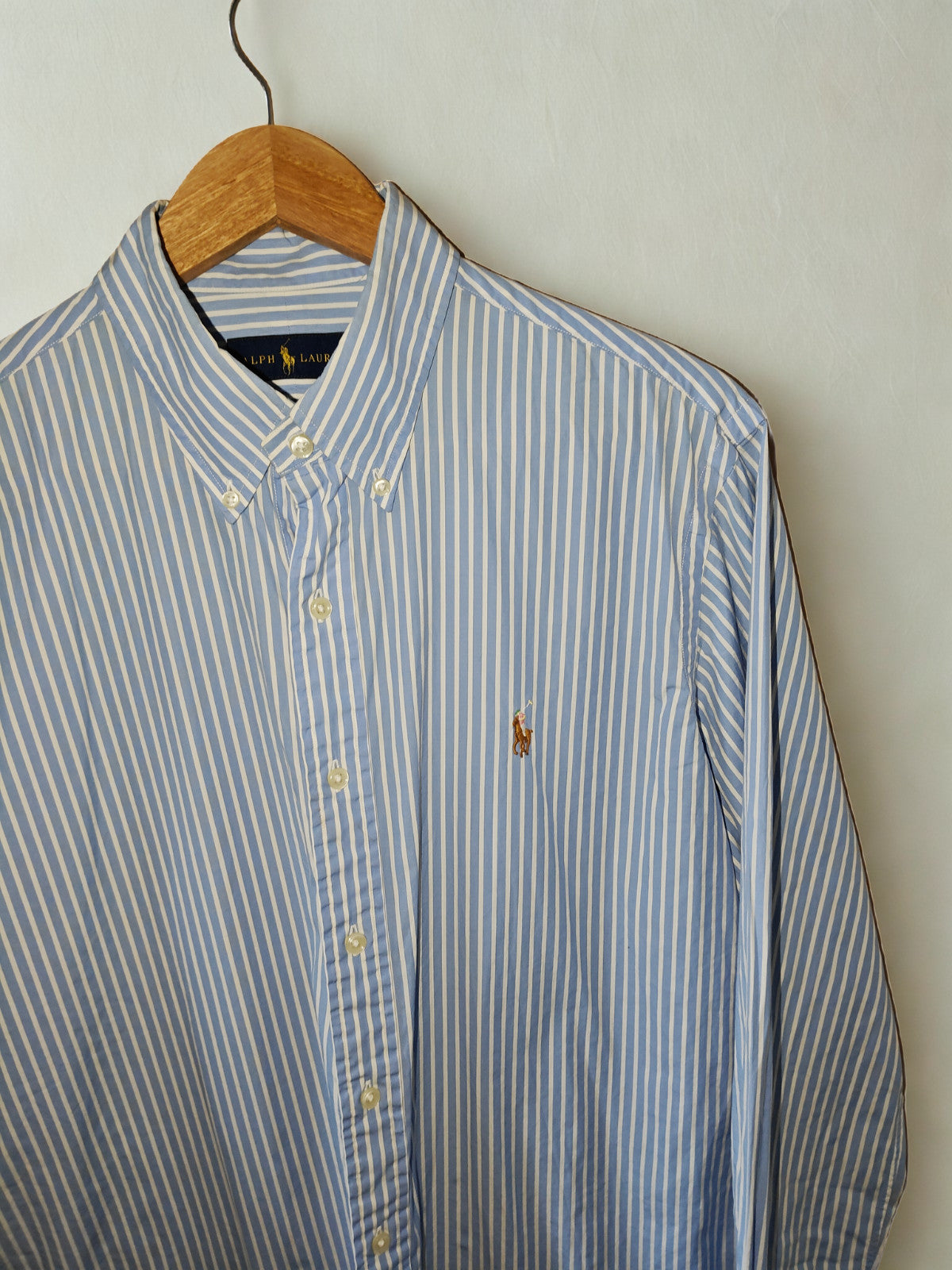 Ralph Lauren Classic Fit Blue &amp; White Striped Button-Down Shirt – Size L