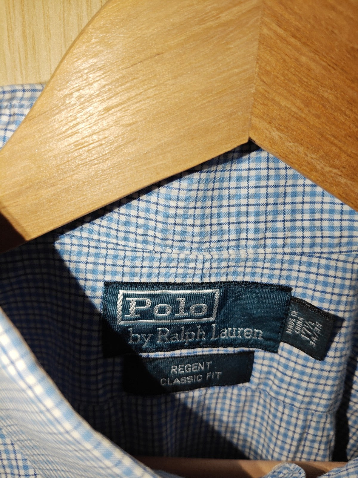 Polo Ralph Lauren Men’s Classic Fit Blue Micro-Check Shirt Size 16.5 (Approx