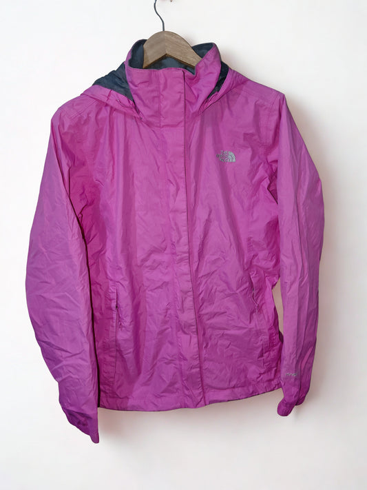 The North Face HyVent Pink Hooded Rain Jacket Women's Large Waterproof Shell