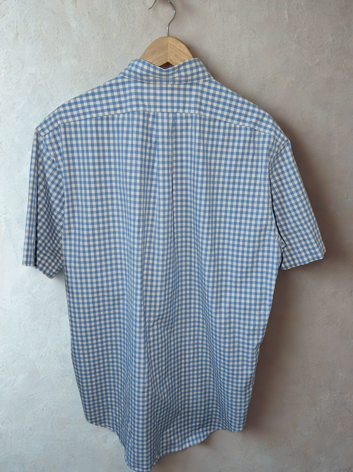 Ralph Lauren Classic Fit Men’s Short Sleeve  Shirt Blue Gingham Check Size L