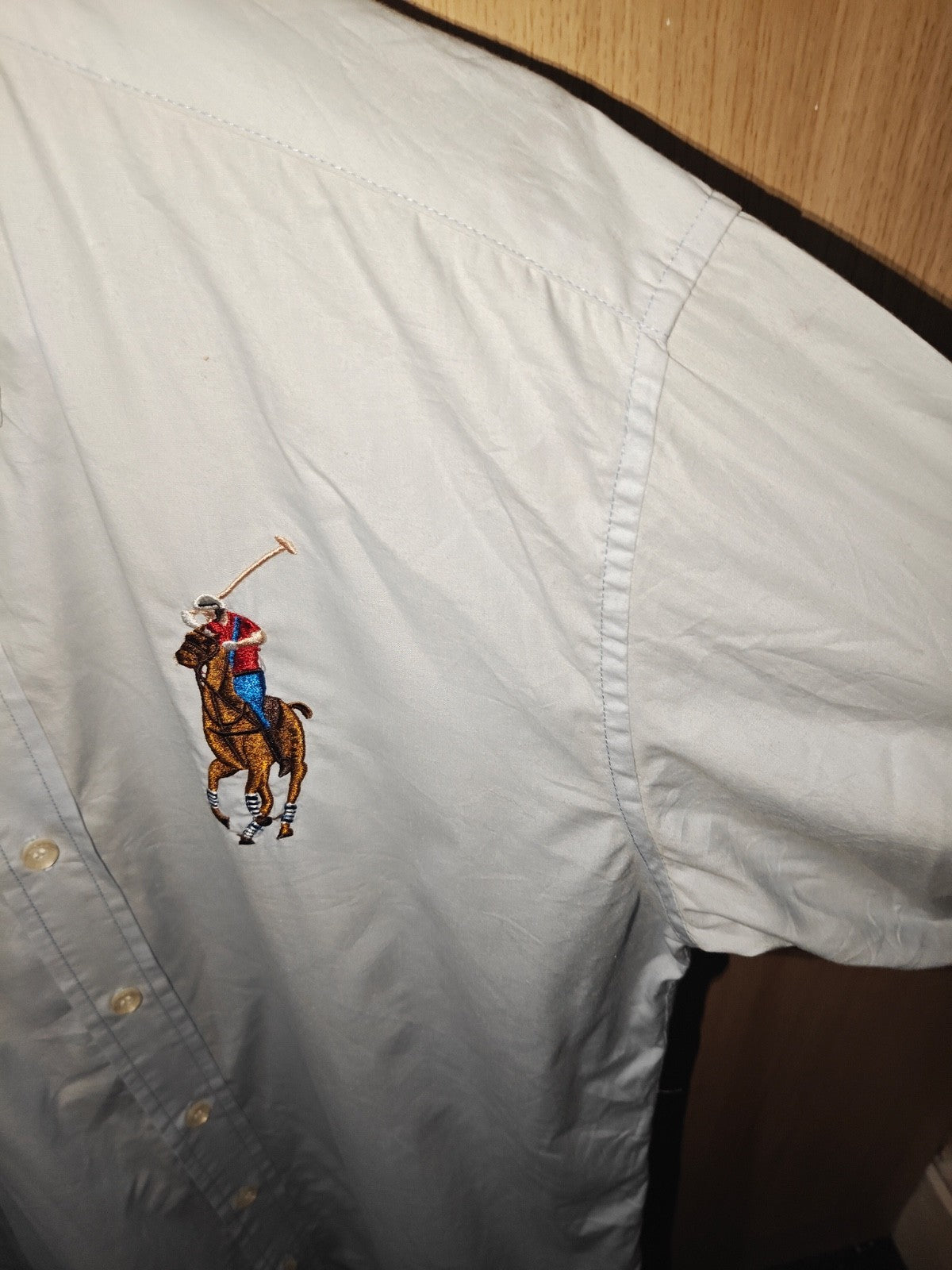 Polo Ralph Lauren Men’s Shirt XXL 2XL Custom Fit Big Pony Logo Light Blue
