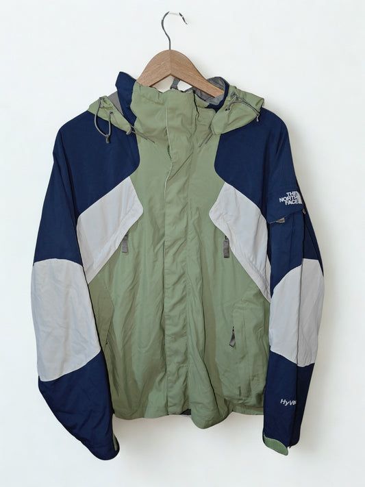 The North Face HyVent Hooded Jacket Men's Medium Green Blue Outdoor Jacket