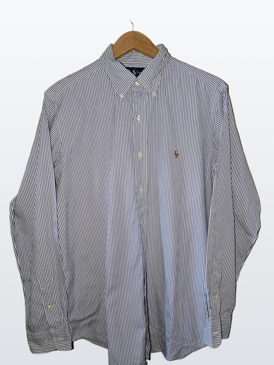 Ralph Lauren Classic Fit Striped Button-Down Shirt – Size 16 34/35 (Large)
