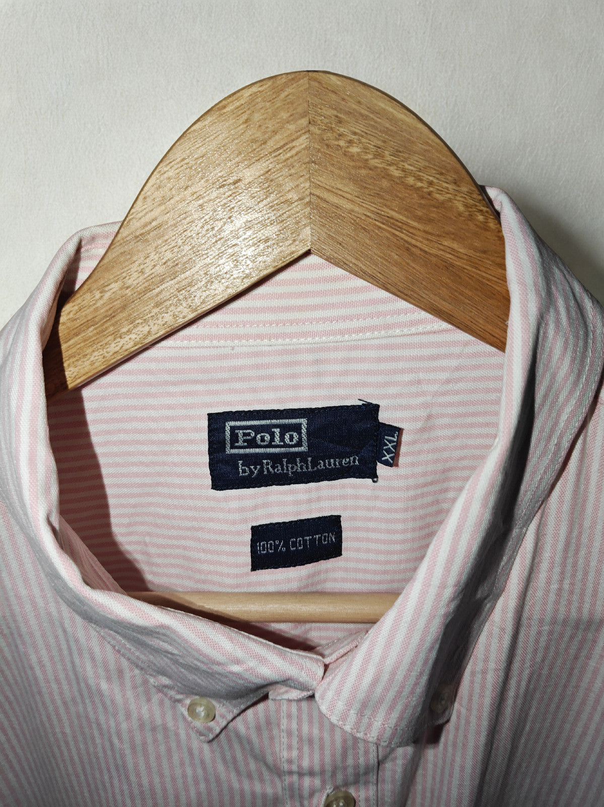 Polo by Ralph Lauren Men’s Short Sleeve Button-Down Shirt Pink/White Stripe