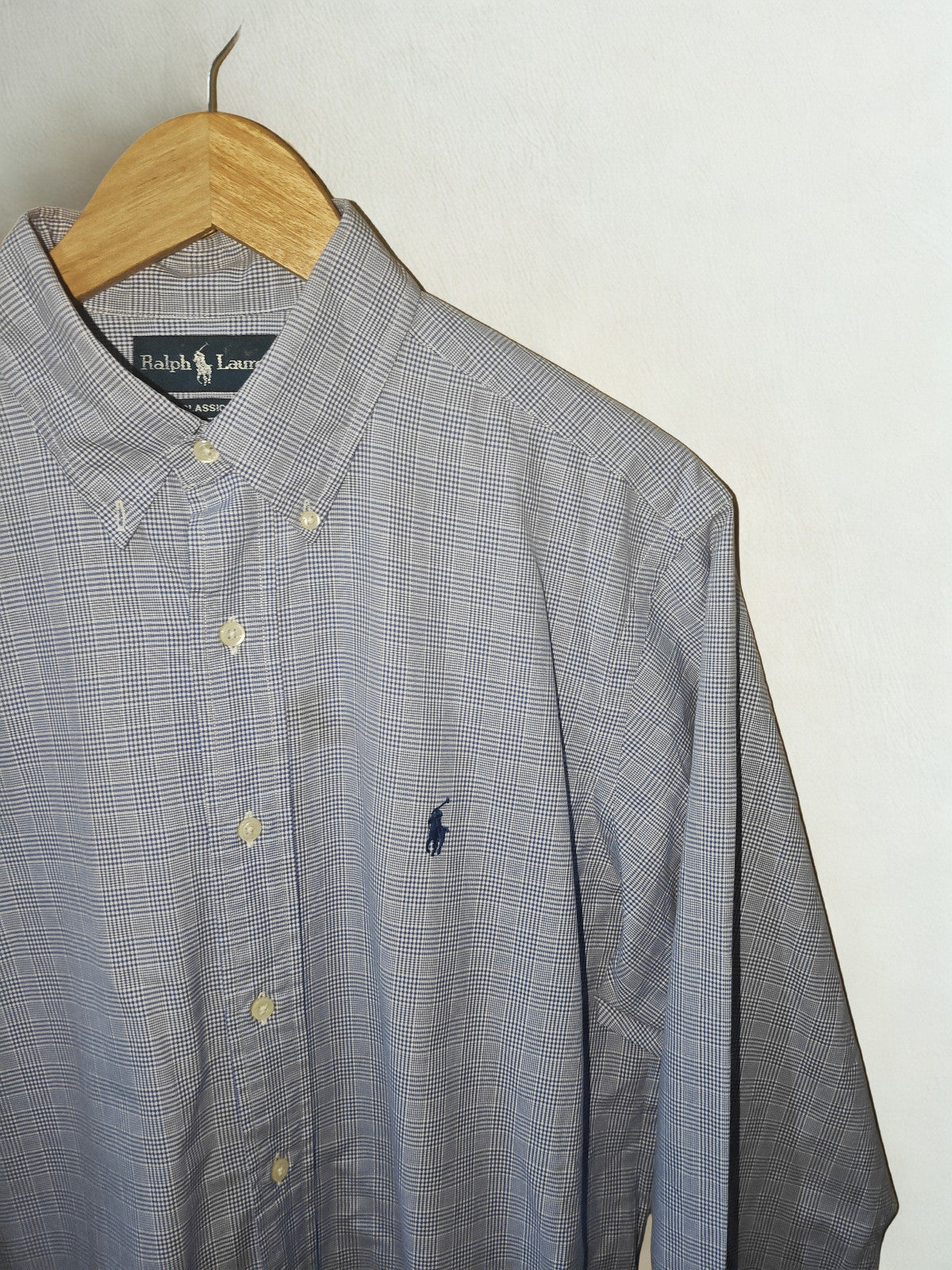 Ralph Lauren Men’s Classic Fit Shirt Blue Check Plaid Button Down  16/L