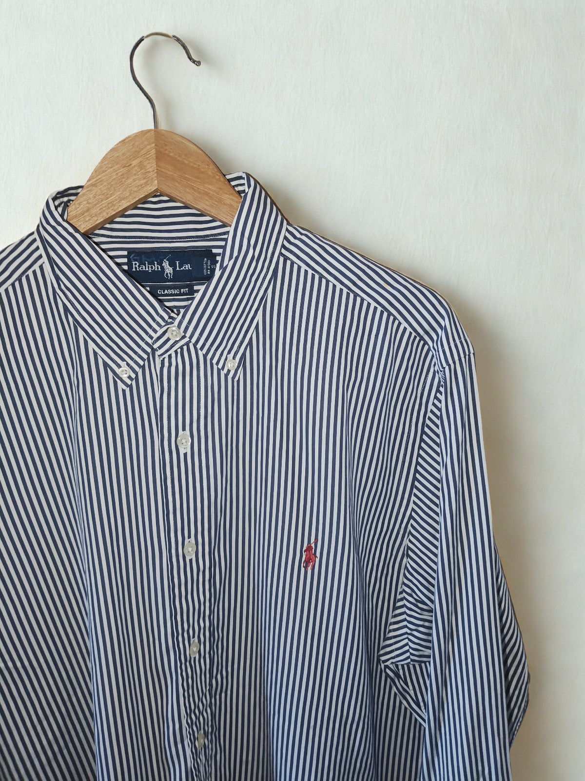 Ralph Lauren Classic Fit Navy &amp; White Striped Shirt – Size 17 (XL)