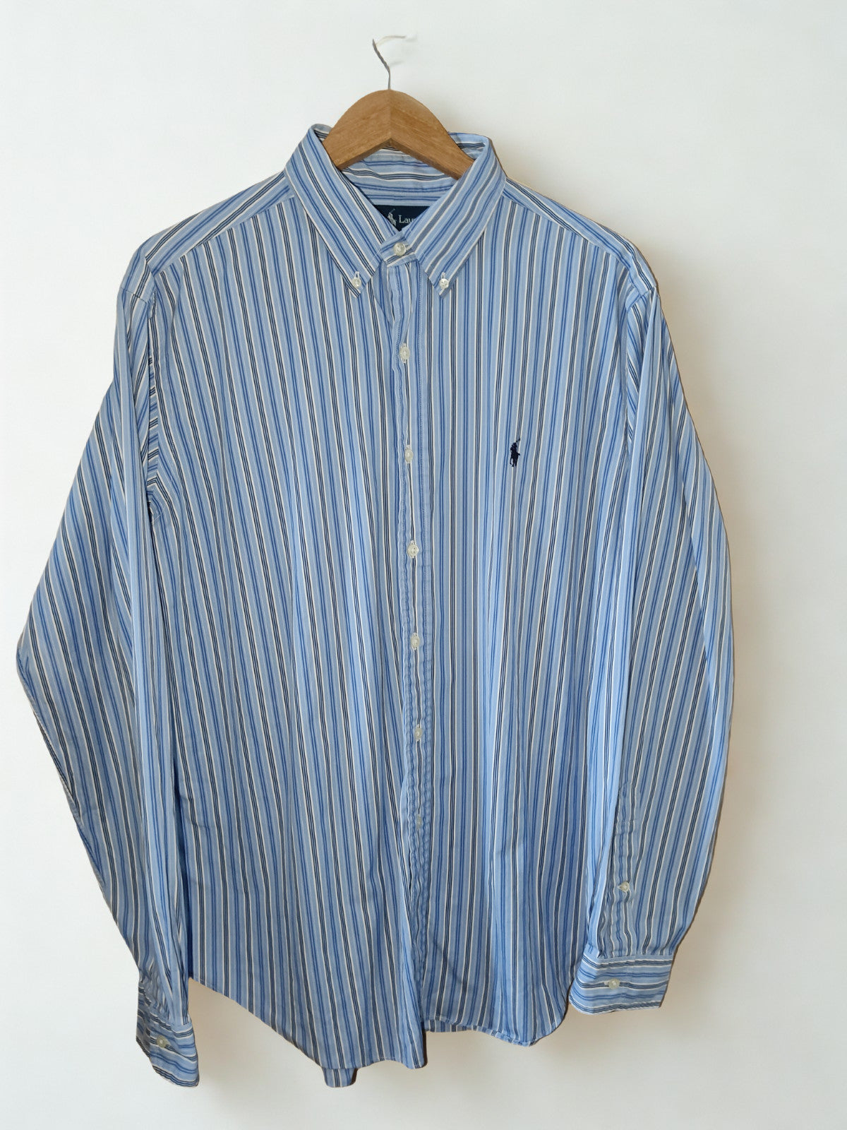 Ralph Lauren Classic Fit XL Men’s Striped Button-Down Shirt – Blue &amp; White