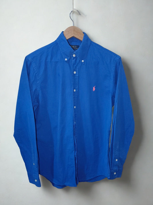 Polo Ralph Lauren Men’s Oxford Shirt Blue with Red Pony Logo Size Small S