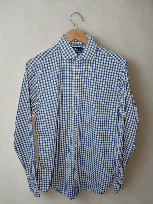 Polo Ralph Lauren Men’s  Blue Gingham Check Shirt – Size 16 34/35 (Large)