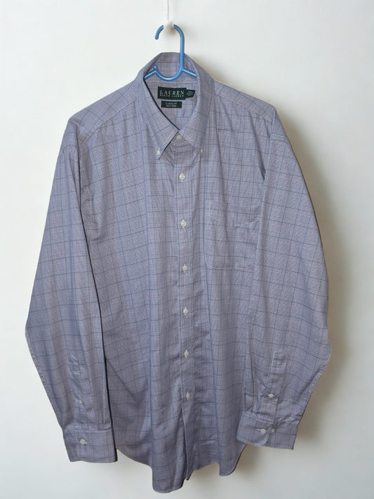 Lauren Ralph Lauren Men’s Shirt 17 34/35 XL Classic Fit Purple Plaid Check