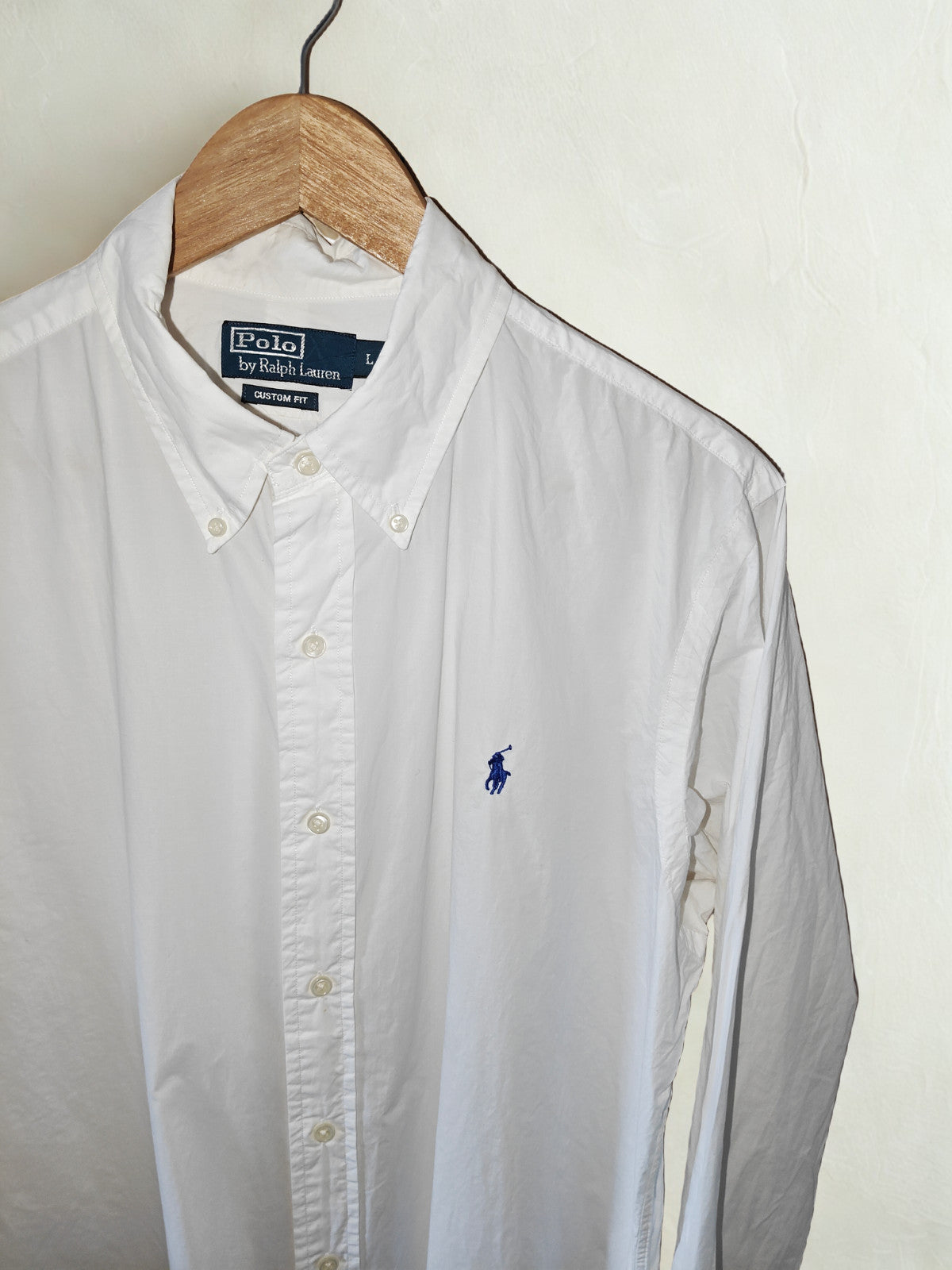 Polo Ralph Lauren White Custom Fit Oxford Shirt - Size L