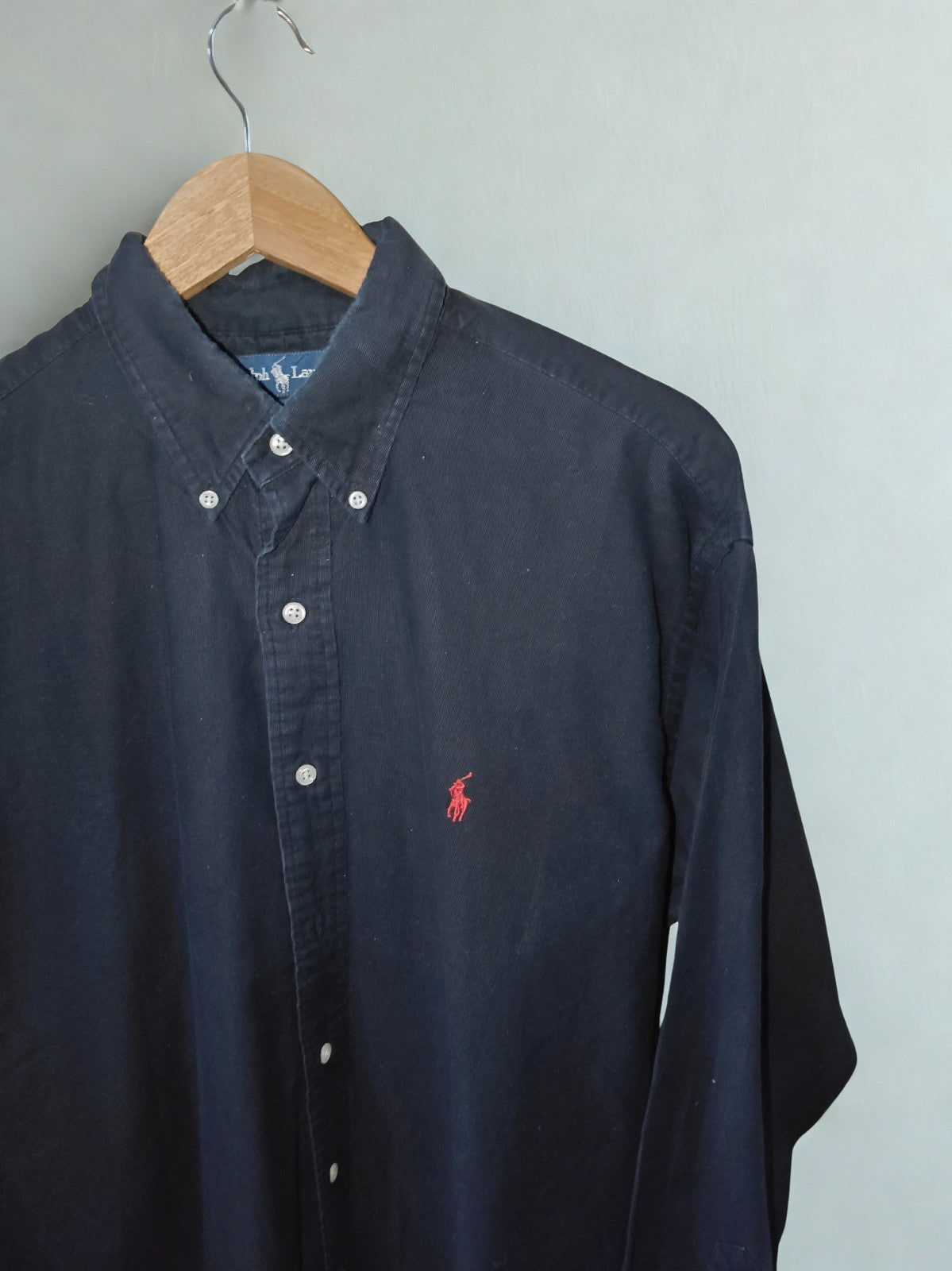 Ralph Lauren Blake Men’s Long Sleeve Button-Down Shirt Black 100% Cotton Size