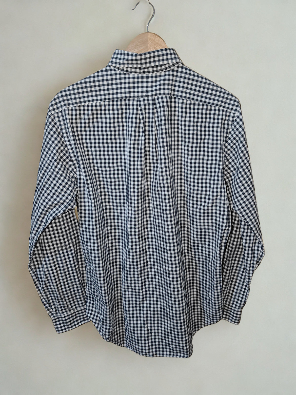 Ralph Lauren Classic Fit Black White Gingham Check Long Sleeve Shirt Size Medium