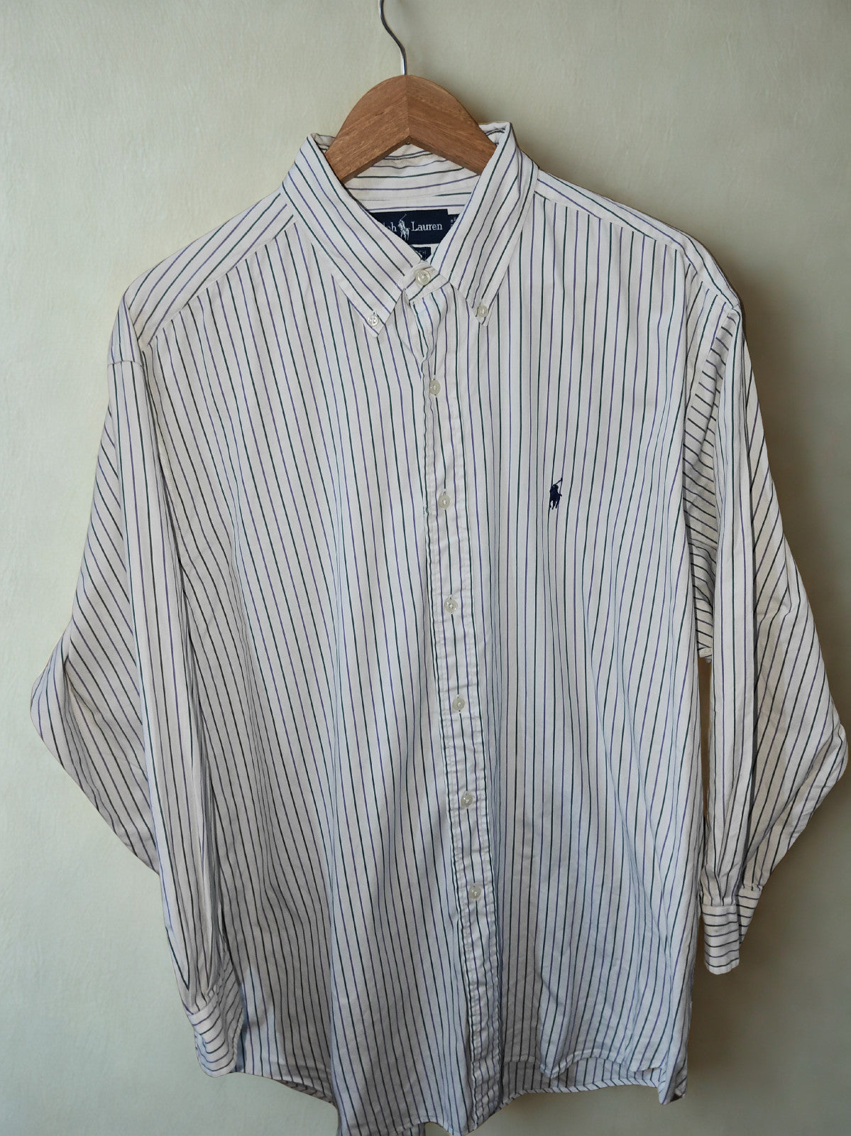Ralph Lauren Yarmouth 100% Cotton Striped Shirt Men’s Size 17 32/33 Large L