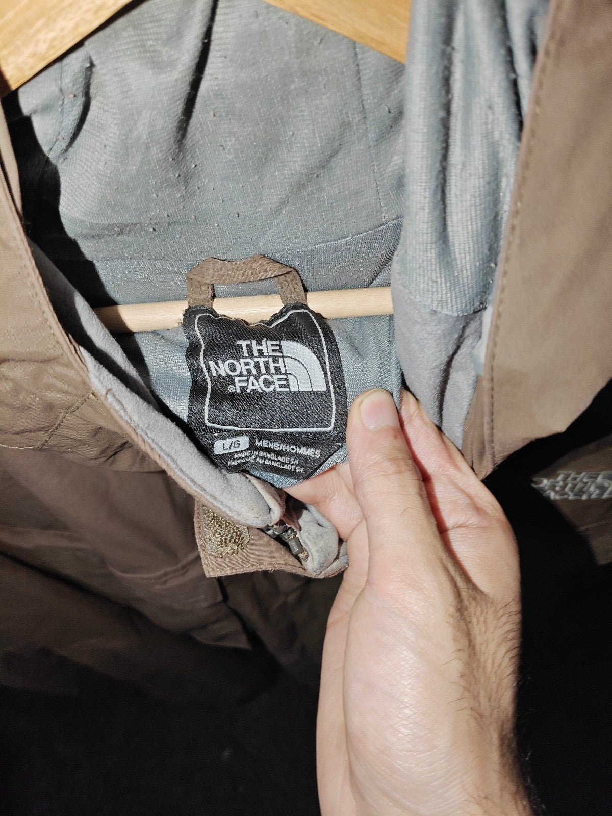 The North Face Brown Four-Pocket Outdoor Jacket Men’s Large Hooded Utility