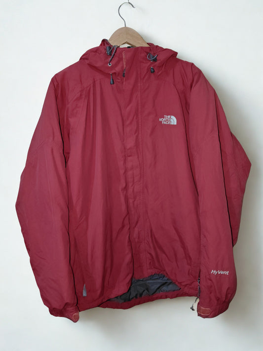 The North Face HyVent Hooded Jacket Men's Large Red Waterproof Outdoor Shell