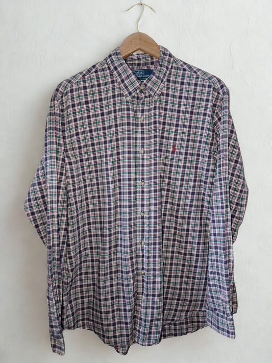 Polo Ralph Lauren Custom Fit Plaid Button-Down Shirt – Size XL