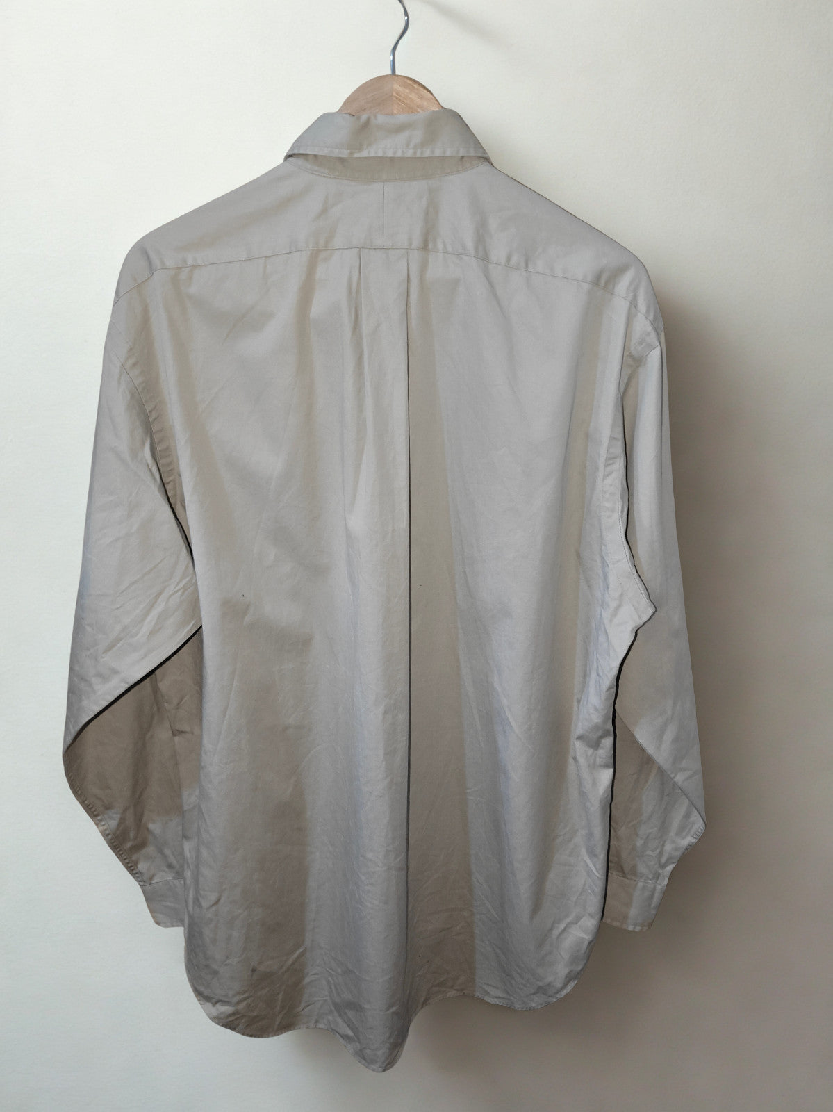 Ralph Lauren Blake Men’s Long Sleeve Button-Down Shirt Beige 100% Cotton Size