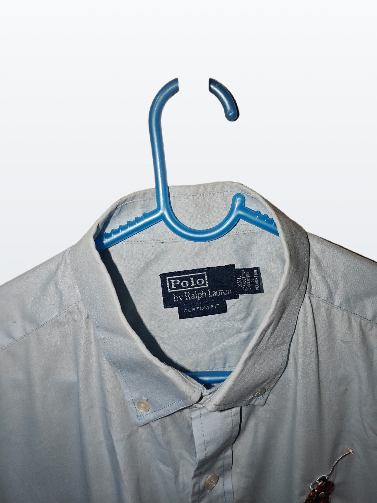 Polo Ralph Lauren Men’s Shirt XXL 2XL Custom Fit Big Pony Logo Light Blue